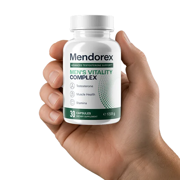A bottle of Mendorex held in one hand